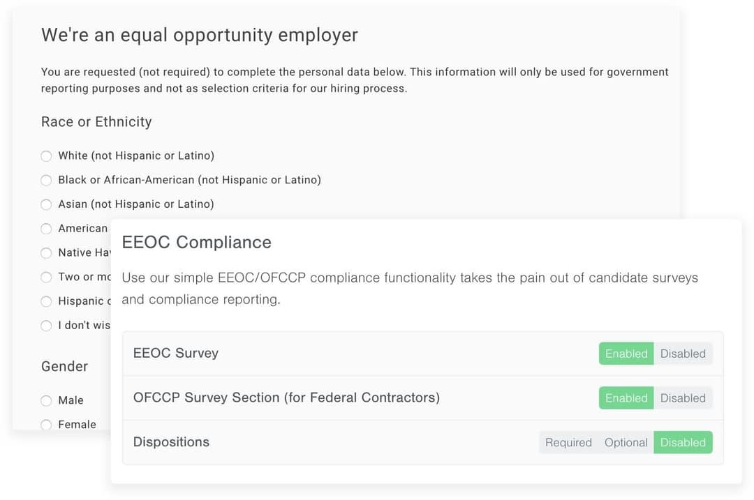 Breezy HR compliance settings and survey