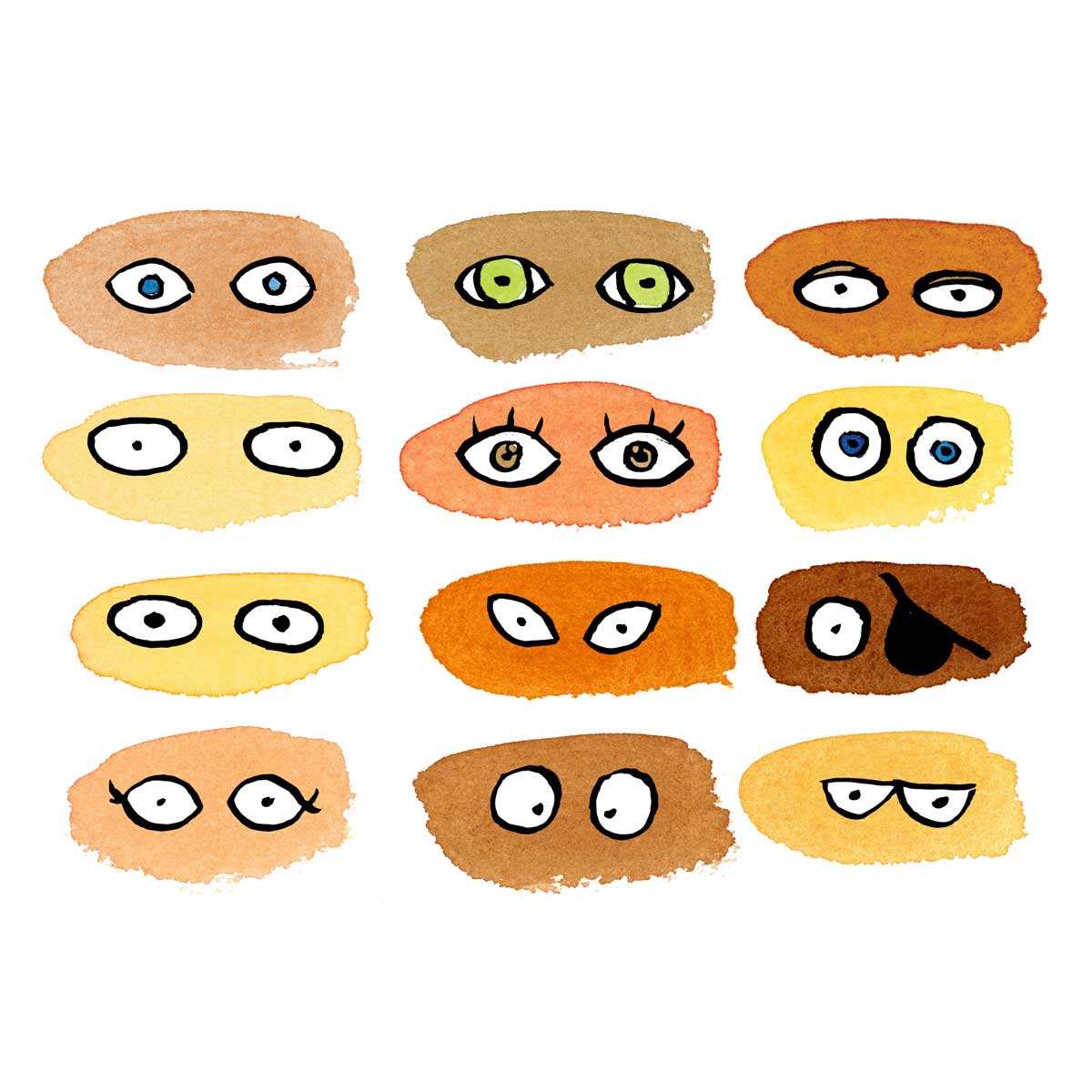 illustration of a set of eyes that are diverse
