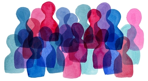 silhouettes of diverse people