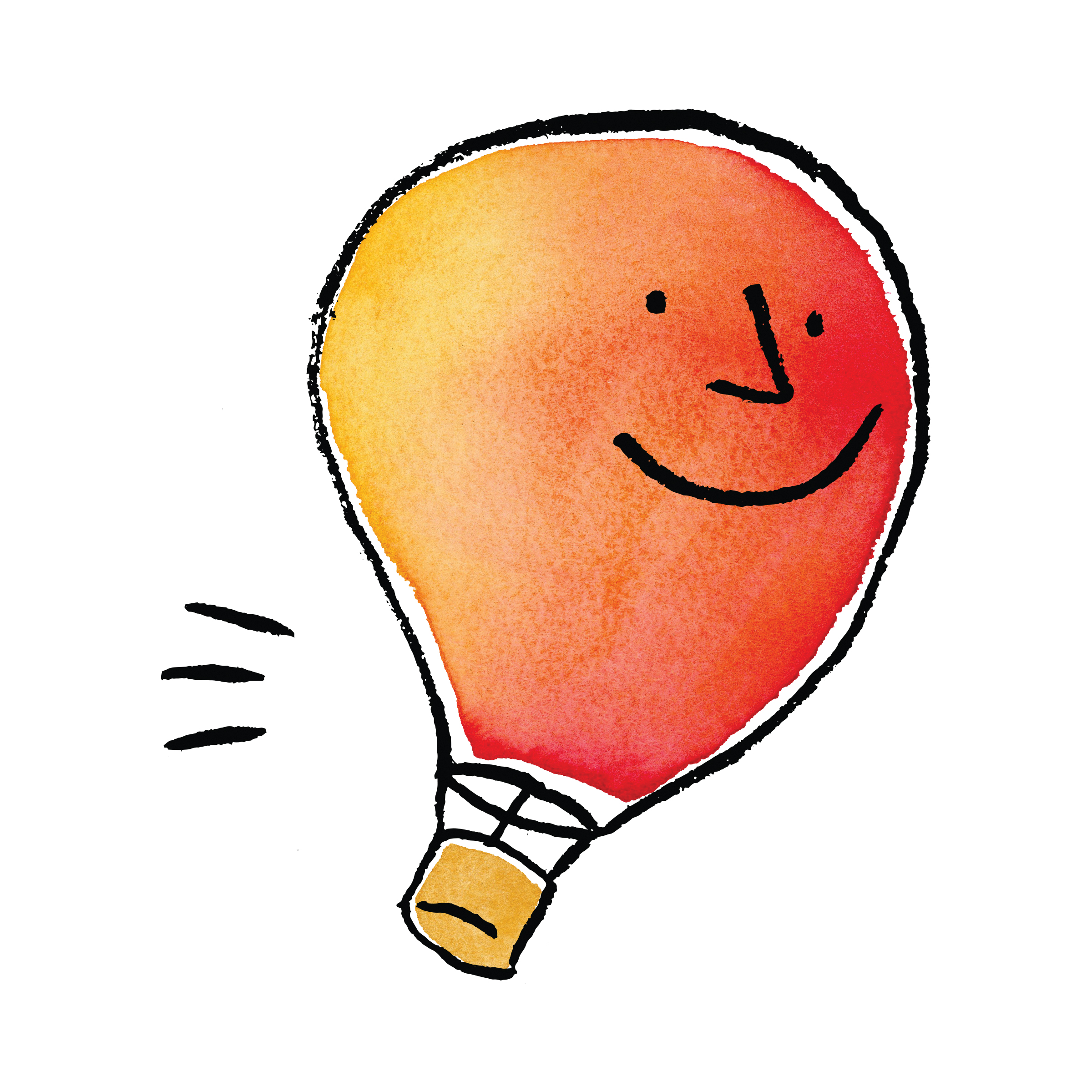 a hot air balloon with a smiley face
