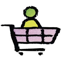 person inside a shopping cart
