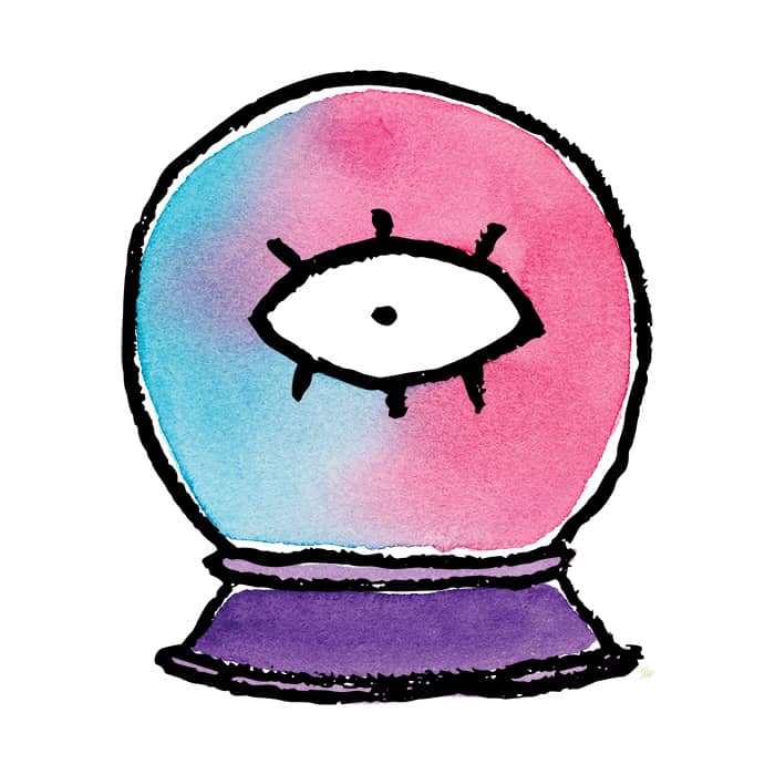 an eye in a crystal ball