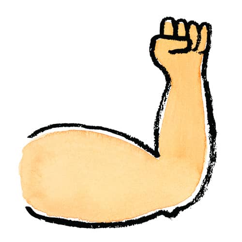 an arm flexing muscles