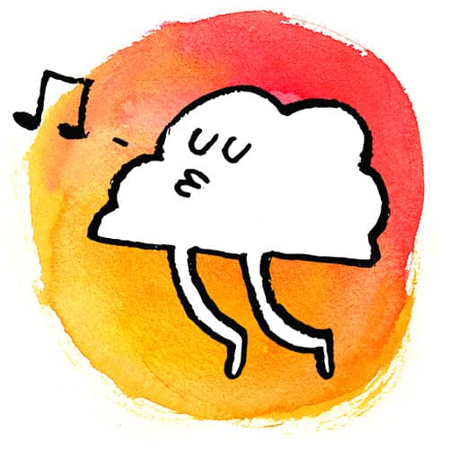 a cloud whistling a tune