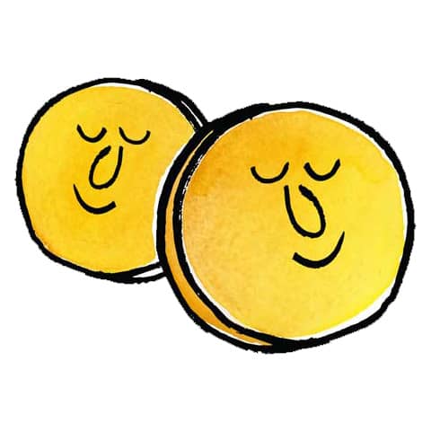 two coins smiling