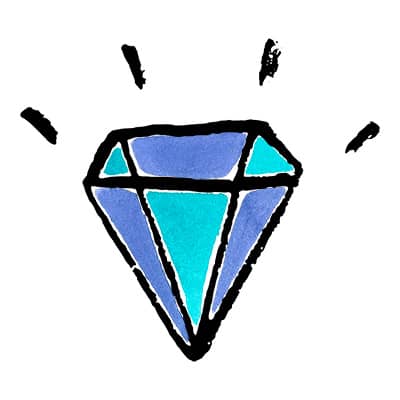 a drawing of a diamond