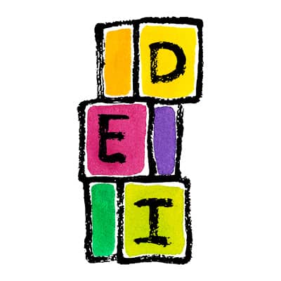 blocks that spell DEI