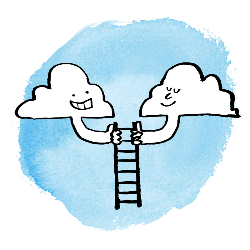 Two Clouds sharing a ladder