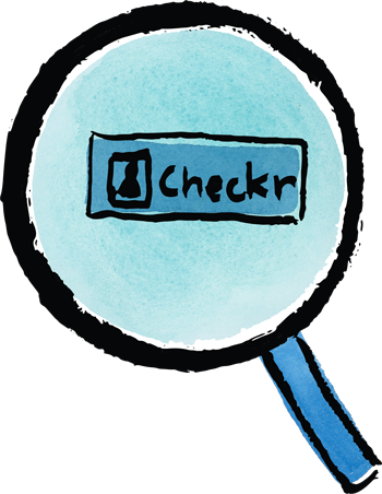 magnifying glass over the checkr logo